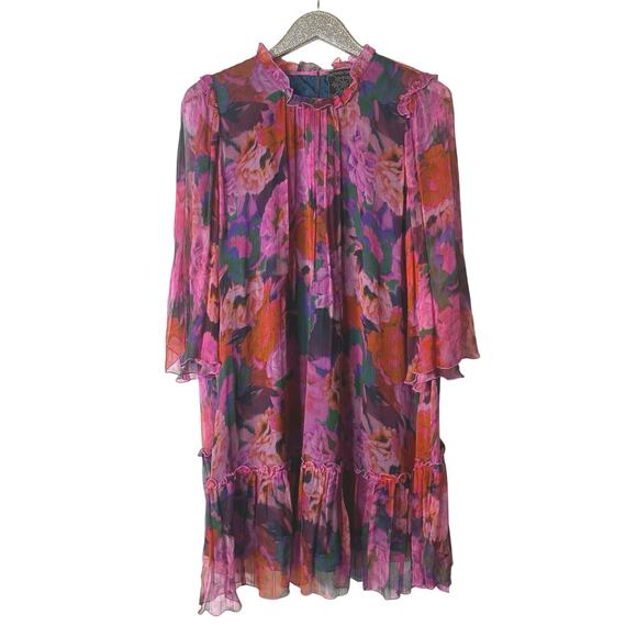 Johnny Was Dresses & Skirts - Johnny Was Visions Mini Dress Floral Silk NEW